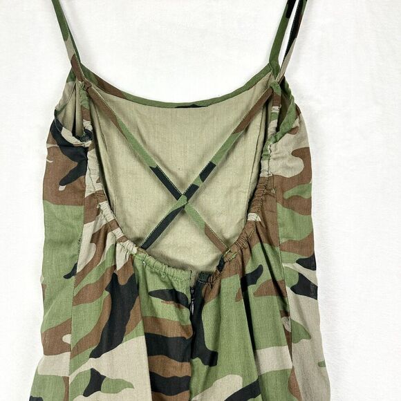 Denim Supply Ralph Lauren Open Back Camo Mini Slip Dress Size 4 Cotton - Picture 6 of 8